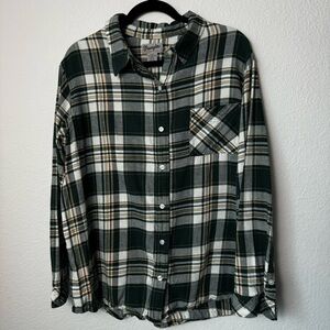 Wrangler Women’s Western Long Sleeve Button Plaid Shirt with Open Pocket Size XL